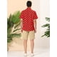 thumbnail image 5 of Lars Amadeus Camisa de lunares de verano para hombre, camisas hawaianas con patrón de manga corta y botones rojo L, 5 of 6