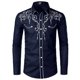 thumbnail image 1 of Camisa de Blusa de Manga Larga Ajustada Con Bordado Informal Para Hombre Odeerbi  ODB-6, 1 of 3