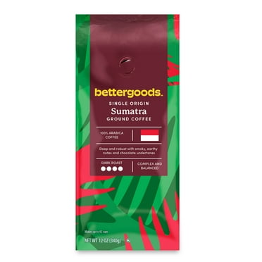 bettergoods Sumatra Single Origin Ground Coffee, Dark Roast, 12 oz
