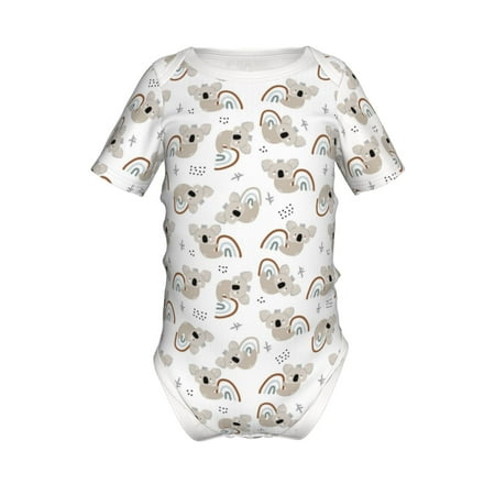 

Adobk Cartoon Koala Print Baby Climbing Clothes Jumpsuit Rompers Classic Rompers Child Short sleeve Bodysuits-6 Months