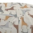 thumbnail image 3 of Giraffe Pouf Cover with Zipper, Repeating Illustration of Long Neck Spots, Soft Decorative Fabric Unstuffed Case, 30" W X 17.3" L, Pale Tan Multicolor, by Ambesonne, 3 of 5