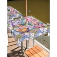 thumbnail image 2 of Outdoor Tablecloths with Umbrella Hole & Zipper, Blue Purple Gnomes 54x54 Inch Square Tablecloths, Spring Hydrangea Flower Leaf Pink Plaid Waterproof Table Cloth, Patio/Pool/Picnic Table Covers, 2 of 8
