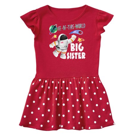 

Inktastic Out of this World Big Sister Astronaut in Space Gift Baby Girl Dress