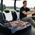 thumbnail image 5 of XYZCANDO Christmas Santa Claus Golf Cart Seat Cover | 4 Pockets Non-Slip Washable Terry Cloth | Universal 2-Seat Golf Cart Accessory, 5 of 8