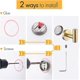 thumbnail image 3 of Gold Towel Hooks Coat Robe Clothes Hook Self Adhesive for Bathroom Kitchen No Drill Wall Mounted Brushed Brass 304 Stainless Steel 2 Pack, 3 of 5