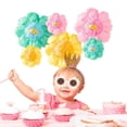thumbnail image 6 of 6Pack Colorful Tissue Paper Flowers,QZS Handcrafted Large 3D Paper Artificial Flowers for Birthday,Party,Backdrop Decoration,1.8",23.6", 6 of 6