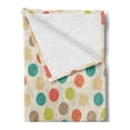 thumbnail image 2 of Retro Soft Flannel Fleece Blanket, Colorful Pattern with Striped Circles on Grungy Background Funky Abstract and Spotty, Cozy Plush for Indoor and Outdoor Use, 50" x 70", Multicolor, by Ambesonne, 2 of 5