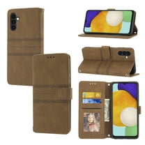 Nalacover Wallet Case for Samsung Galaxy A13 5G, PU Leather Shoulder Strap Lanyard Crossbody Flip Cover with Card Slots Magnetic Kickstand Shockproof Case, Brown