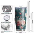 thumbnail image 6 of 20 Oz Pioneer Flower Coffee Tumbler Double Wall Insulated Stainless Steel Water Bottle | Metal Reusable Thermoses Flask with Cup Cap | Leak & Sweat Proof with Anti-Dust Lid, 6 of 7