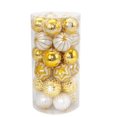 thumbnail image 1 of Whataatahia 30 bolas de Navidad de 2.362 in, pintadas en oro y blanco, inastillables, festivas, para colgar en bodas, decoración de árbol de Navidad, 1 of 8