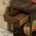 thumbnail image 5 of Home Square Balcon Rustic Wood 1-Drawer Side Table in Oak - Set of 2, 5 of 6