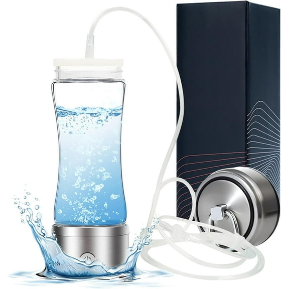 Portable Hydrogen Water Bottle Generator – 380ml Rechargeable PEM Molecular Hydrogen Water Machine | Smart Glass Hydrogen Water Bottle for Travel, Fitness & Daily Hydration