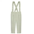 thumbnail image 4 of Boys Suspenders Suit Pants, Solid Color Straight Leg Dress Pants with Elastic Straps, Kids Formal Trousers for School, Wedding and Special Occasions Green 90, 4 of 4