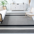 thumbnail image 2 of SAFAVIEH Kilim Wilton Striped Cotton Area Rug, Black/Ivory, 9' x 12', 2 of 8