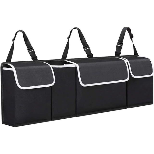 Abastado Almacenamiento de Maletero de Coche, Organizador Interior Accesorios de Coche, Organizador de Almacenamiento de Coche de Tela Oxford Impermeable con 4 Bolsillos