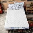thumbnail image 4 of Erosebridal Navy Antique Biplane Zipper Twin Comforter Sets with Fitted Sheet and 2 Pillowcases for Boys Men, Cartoon Vehicle Print Zipper Bedding Set, Reversible, 4 Pieces, 4 of 7