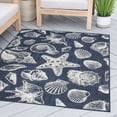 thumbnail image 6 of 6ft Round Water Resistant, Indoor Outdoor Rugs for Patios, Front Door Entry, Entryway, Deck, Porch, Balcony | Outside Area Rug for Patio | Navy, Coastal | Size: 5'3'' Round, 6 of 6