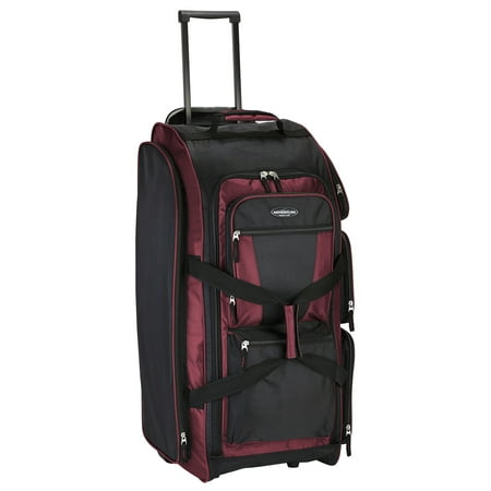 Travelers Club 30" Rolling Multi-Pocket Upright Duffel - Crimson
