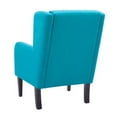 thumbnail image 3 of Pemberly Row Upholstered Wingback Accent Chair with Quilted Back & Seat in Teal, 3 of 9