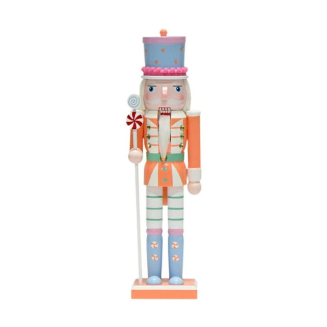KLKCMS Nutcracker Ornaments Christmas Nutcracker Photo Props Painted Decorative Traditional Desktop Decor Nutcracker Statue for Xmas orange coat