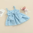 thumbnail image 3 of Robe Sans Manches pour Tout-Petites Filles, Robe à Bretelles à Rayures avec Nœud devant, Robe d'Été Princesse Décontractée 3mois-3ans, 3 of 9