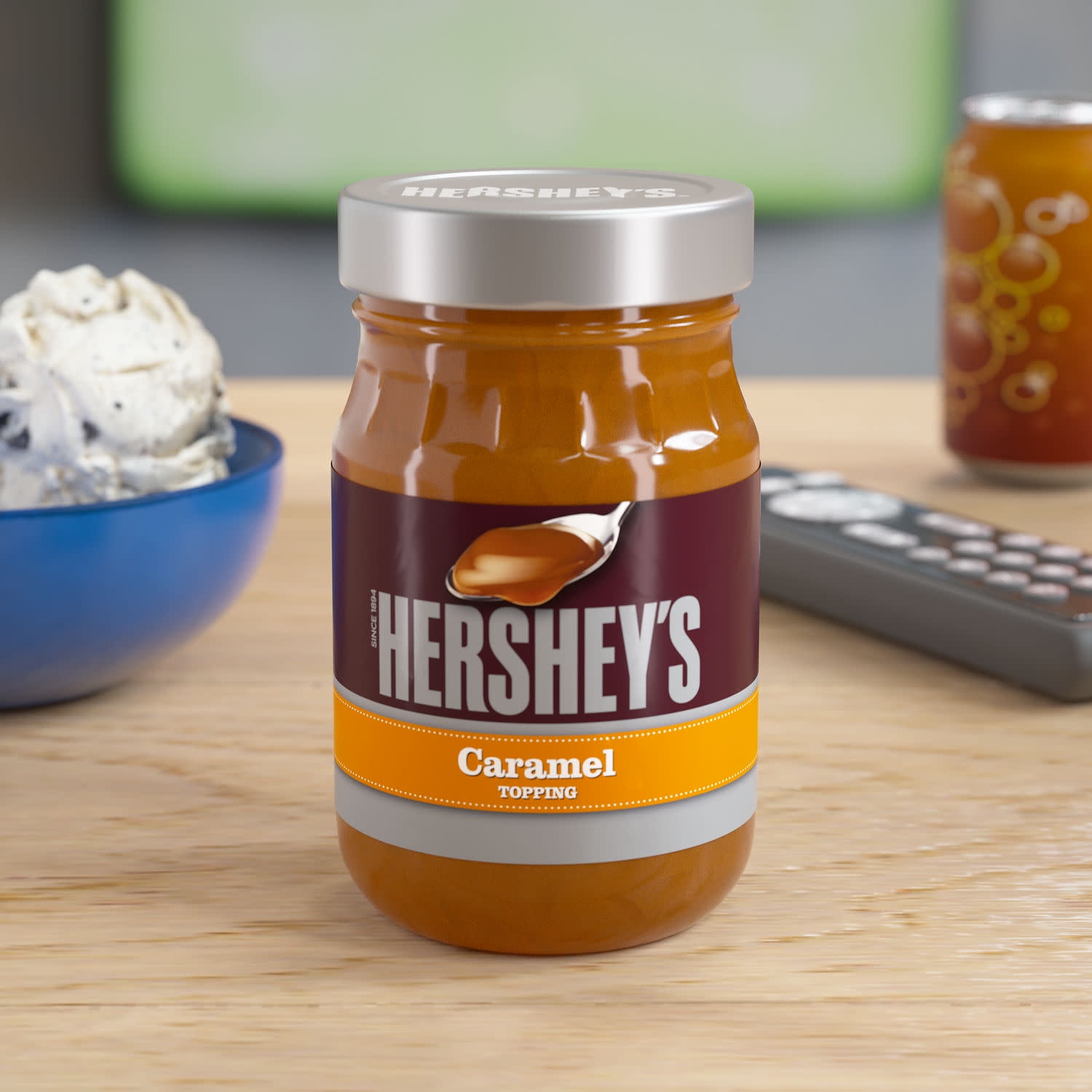 (3 pack) Hershey's Caramel Sauce Ice Cream Topping, Jar 14 oz