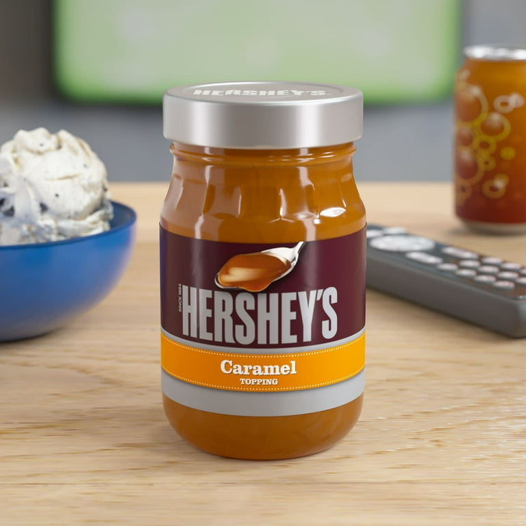 Hershey's Caramel Topping, 14 oz Jar, Microwave Safe Dessert Sauce