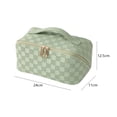 thumbnail image 1 of Bolsa de cosméticos de PU Caja de maquillaje a cuadros de gran capacidad para regalos de vacaciones (verde) Ndcxsfigh Cuidado Belleza, 1 of 8