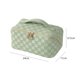 thumbnail image 3 of Bolsas De Maquillaje Bolsa de cosméticos de PU Caja de maquillaje a cuadros de gran capacidad para regalos de vacaciones (verde) Tmvgtek Cuidado Belleza, 3 of 9
