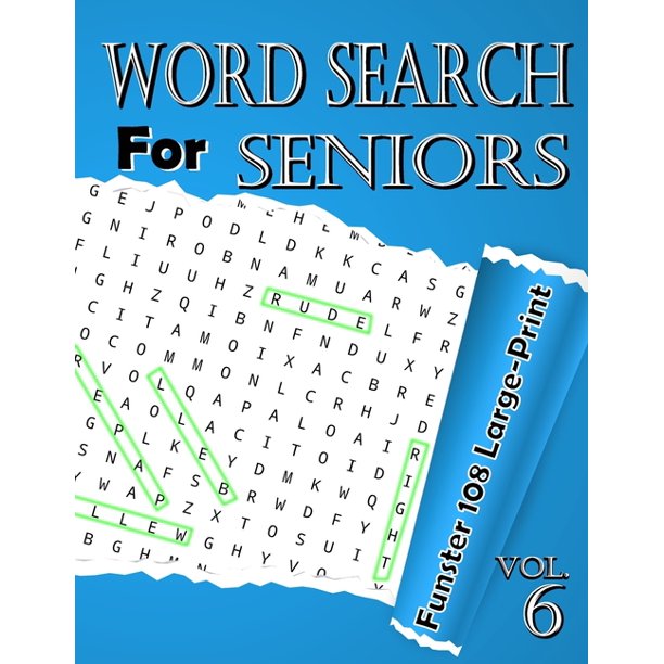 108 large print word search for seniors vol6 funster