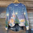 thumbnail image 4 of Christmas Sweatshirts Women Graphic Printed Xmas Funny Tee Shirt Plus Size Holiday Tops Loose Crewneck Pullovers (3XL, Blue), 4 of 6