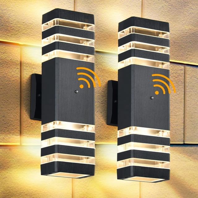 Lámparas de pared para exteriores DASTOR DASTOR Dusk to Dawn, 110 V, IP65, paquete de 2