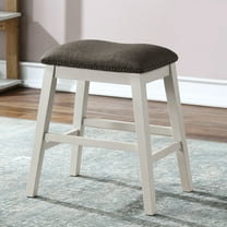 Furniture of America Lexeo Off-White Fabric and Dark Gray Wood Counter Stools (Set of 2)