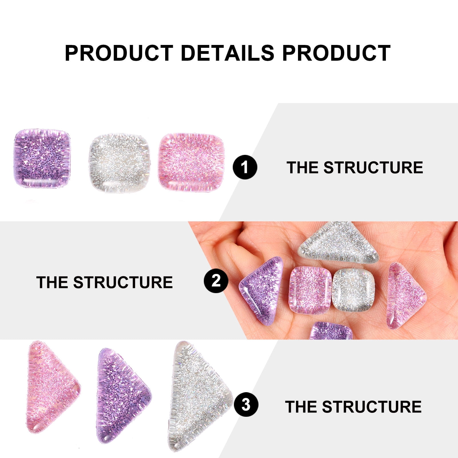 OUNONA Home Decoration Crystal Particles Irregular Tiles Child