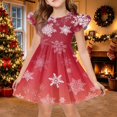 thumbnail image 5 of Grblisyd Girls Christmas Dresses School Outfits Kids A-Line Midi Casual Sundress Cute Cartoon Printed Flutter Sleeve Dress For Party, 5 of 5