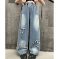 thumbnail image 5 of HIPYLO Jeans for Girls Size 7-8 Ripped Jeans Kids Baggy Snow Pants Casual Pants Girls Clothes Size 10 12 Trendy Clothes for 7 Year Old Girls 7-8, Blue 13-14 Years, 5 of 9