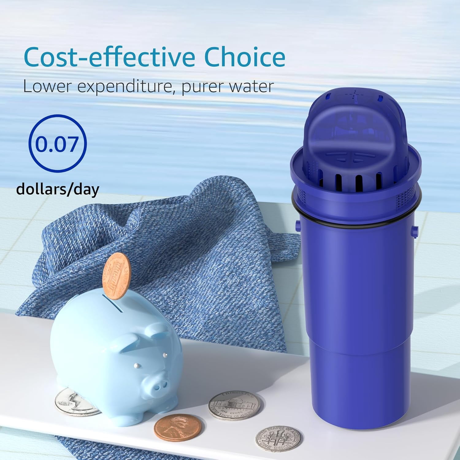AQUA CREST NSF Certified Filter, Replacement for Pur® Plus Pitcher Water Filter, CRF950Z, PPF951K, PPF900Z, DS1811Z, PPT711, PPT111, CR-1100C and All Pur® Pitchers and Dispensers, 8 Packs