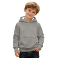 thumbnail image 4 of Ticikt Hooded Sweatshirt for Kids with Drawstring Soft Gym Hoodie for Girls and Boys Comfortable Everyday Wear,Color:Grey, 4 of 6