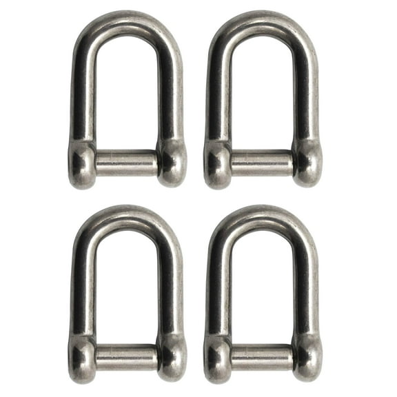 Extreme Max 3006.8399.4 BoatTector Stainless Steel D Shackle with No-Snag Pin - 3/8", 4-Pack