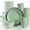 Green, variant on 16/32Pcs Wheat Straw Black Dinnerware Set for 8, Microwave Dishwasher Safe Plates Bowls for Valentine Party Daily Dining