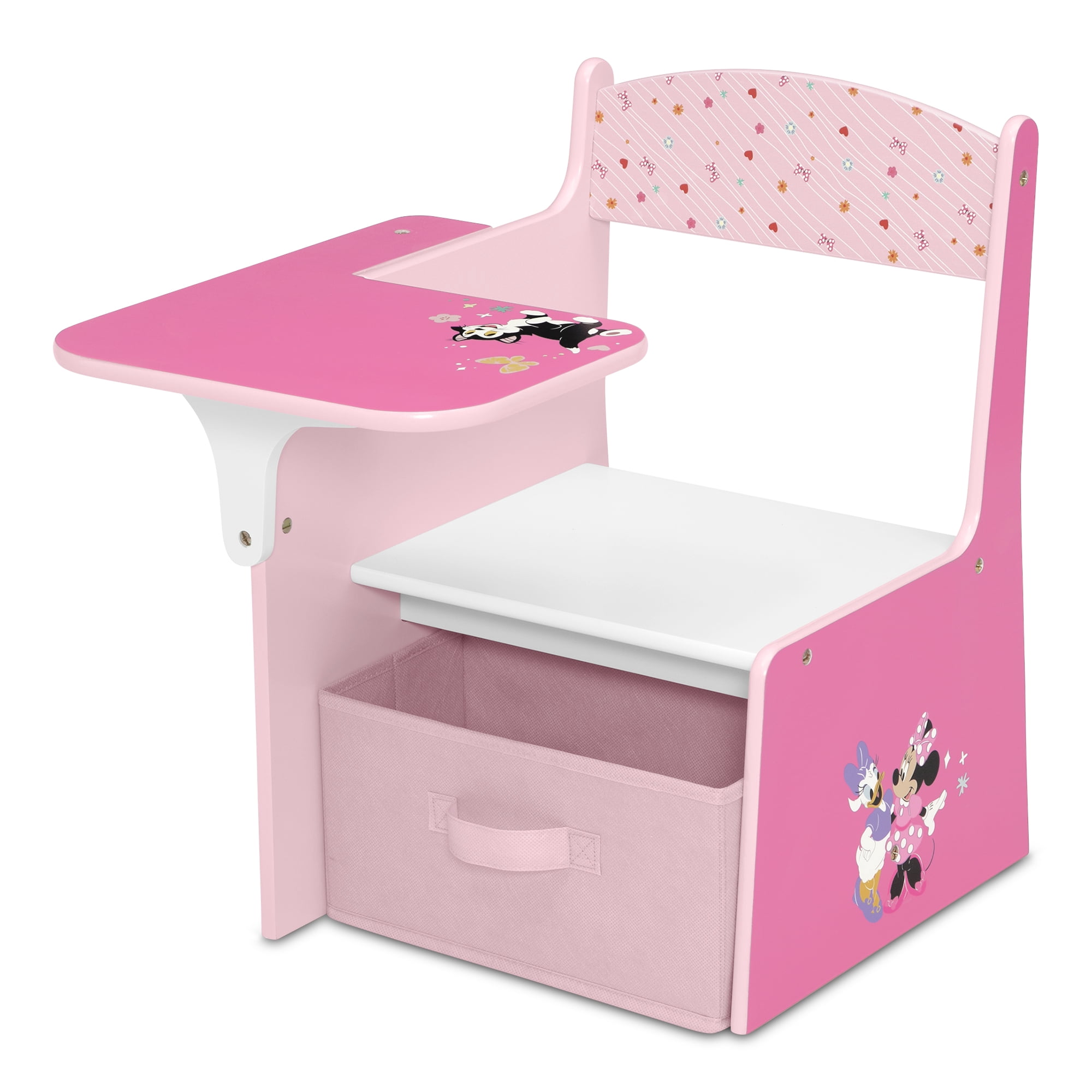Minnie Mouse 3-Piece Toddler Bedroom Set by Delta Children - Includes Toddler Bed, Chair Desk and Toy Organizer, Pink