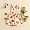 thumbnail image 4 of Douhoow Floral Denim Overalls for Kids Baby Girls Strawberry Suspender Jumpsuits Shorts 12 18 24 Months 3 4 5 6 Years Toddler Summer Pocket Rompers, 4 of 9