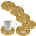 thumbnail image 2 of Prisha India Craft Golden Beaded Tea Cup Coasters, Set of 8, 2 of 5