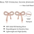 thumbnail image 6 of Solid 925 Sterling Silver CZ Bow Stud Earrings for Women Teens Ribbon Stud Earrings Bowknot, 6 of 6