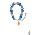 thumbnail image 2 of Delight Jewelry Silvertone Christmas Lights - Hot Orange Resin Blue Paw Print Bead Bracelet, 7"+2", 2 of 4