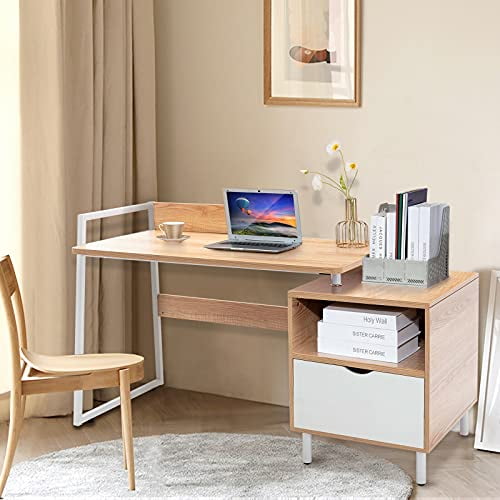 Details about   Computer Desk Study Desk Workstation PC Laptop Table Home Office Drawers Shelves 