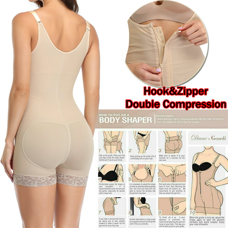 POP CLOSETS Women Seamless Shapewear Butt Lifter Tummy Control Bodysuits  Fajas Colombianas Post Surgery Girdle Open Bust Full Body Shaper