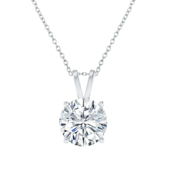 Diamond Solitaire Pendant White Gold Diamond Pendant Necklace Simple Diamond Necklace 3 Carats Diamond Pendant Lab Grown Diamond