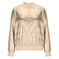 thumbnail image 7 of Stichou Women's Metallic Bomber Jacket Trendy Sparkly Coats for Nights Going Out Casual Spring Fall Outerwear Zip Up Champagne L, 7 of 7