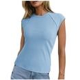 thumbnail image 2 of Débardeurs pour Femmes, Camisole Décontractée Sans Manches, Haut d'Été Coupe Ample à Col Rond, Mélange Polyester Spandex pour Usage Quotidien, 2 of 7